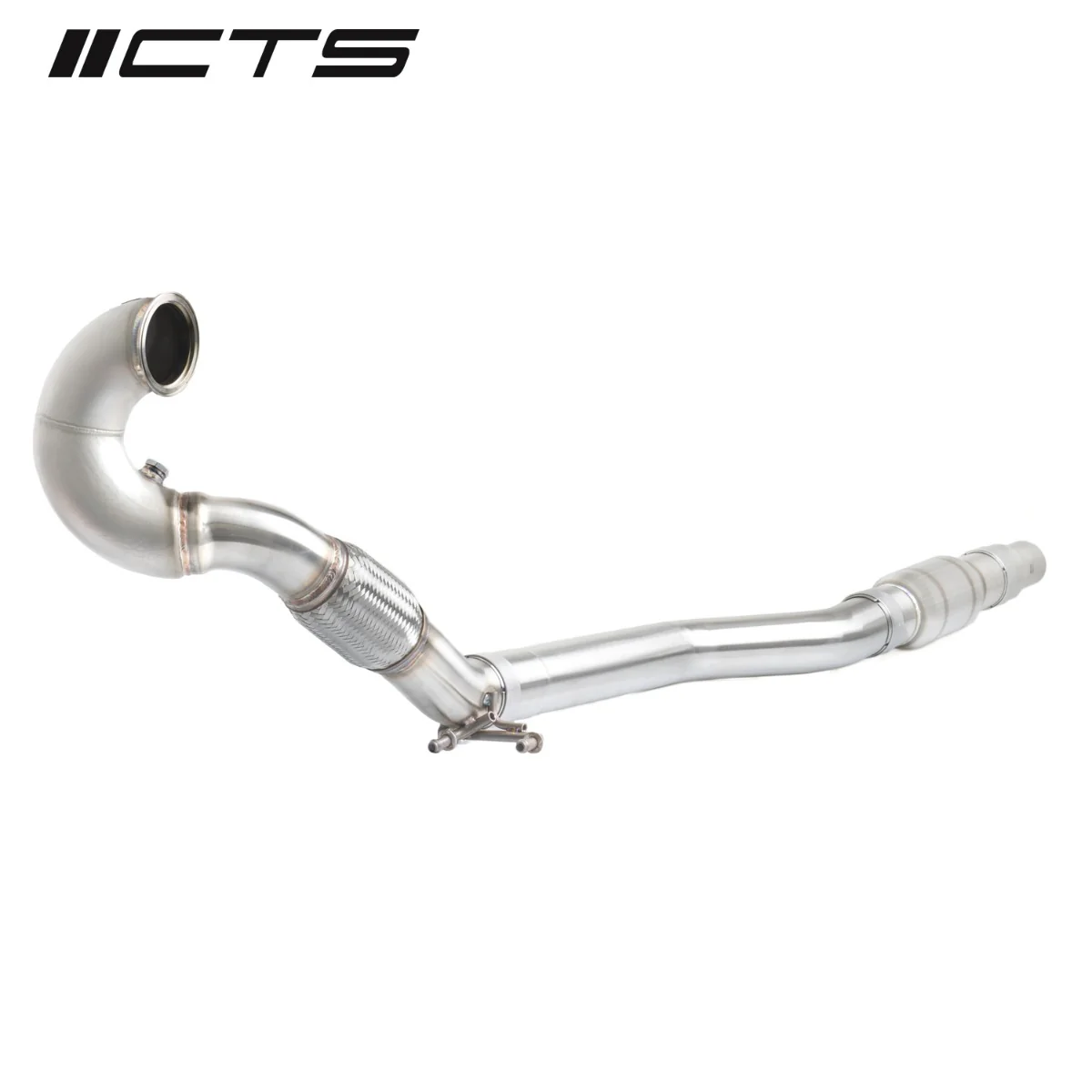 CTS TURBO MQB AWD EXHAUST DOWNPIPE WITH HIGH FLOW CAT (MK7-MK7.5 GOLF AWD, GOLF R, A3-S3-TT-TT-S QUATTRO) - Image 3