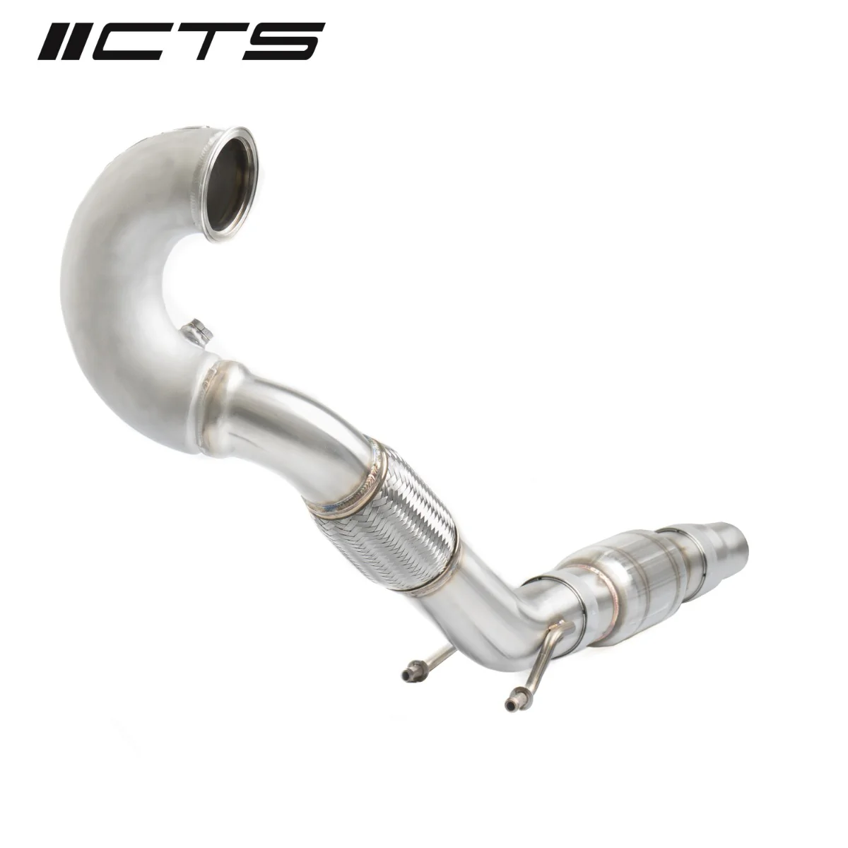 CTS TURBO MQB FWD EXHAUST DOWNPIPE WITH HIGH FLOW CAT (MK7-MK7.5 GOLF, GTI, GLI, A3 FWD) - Image 4